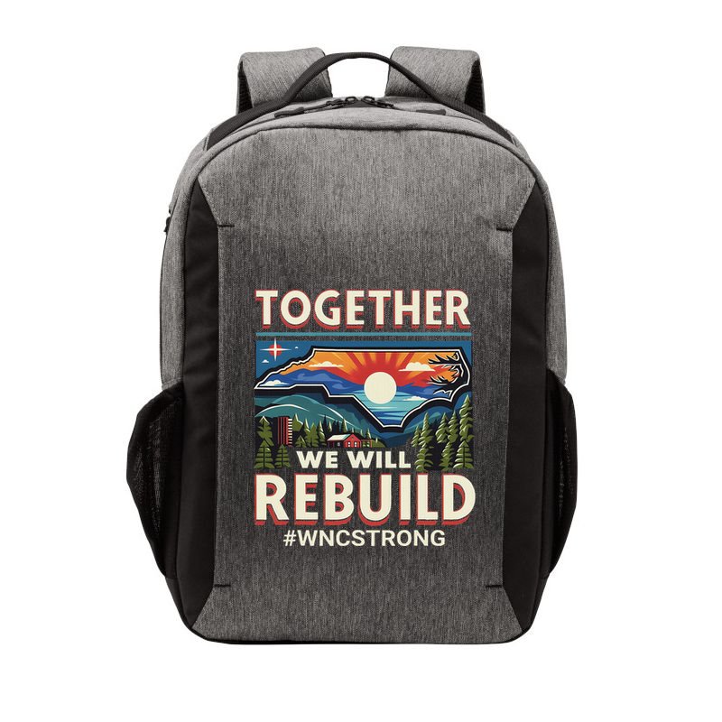 Western North Carolina Together We Will Rebuild Wnc Strong Vector Backpack