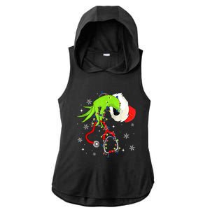 Women Nurse Christmas Stethoscope Nurses Xmas Pajamas Santa Gift Ladies PosiCharge Tri-Blend Wicking Draft Hoodie Tank