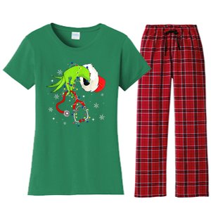 Women Nurse Christmas Stethoscope Nurses Xmas Pajamas Santa Gift Women's Flannel Pajama Set