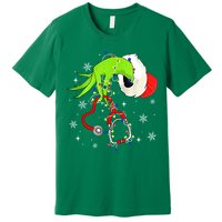 Women Nurse Christmas Stethoscope Nurses Xmas Pajamas Santa Gift Premium T-Shirt