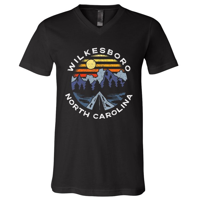 Wilkesboro North Carolina Mountains Vacation Souvenir V-Neck T-Shirt