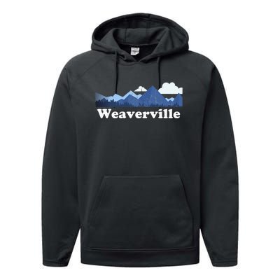 Weaverville North Carolina Blue Ridge Mountains Nc Performance Fleece Hoodie