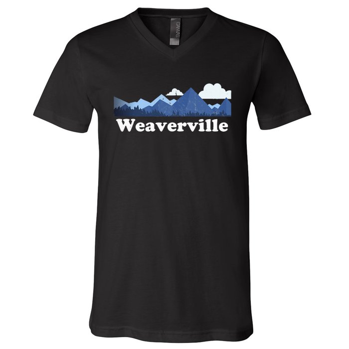 Weaverville North Carolina Blue Ridge Mountains Nc V-Neck T-Shirt