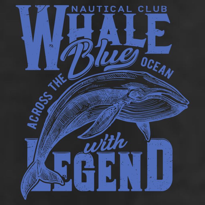 Whale Nautical Club Across The Blue Ocean With Legend 7 Panel Mesh Trucker Snapback Hat