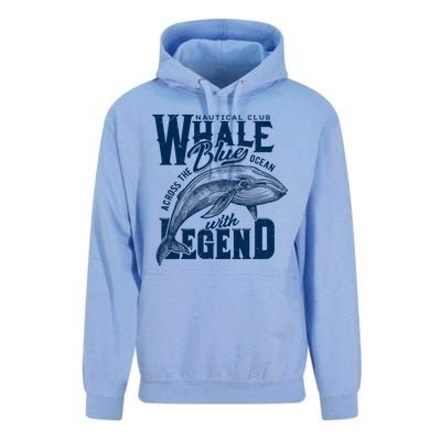 Whale Nautical Club Across The Blue Ocean With Legend Unisex Surf Hoodie