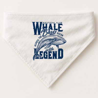 Whale Nautical Club Across The Blue Ocean With Legend USA-Made Doggie Bandana
