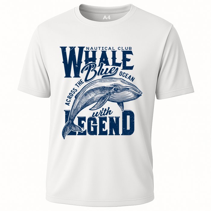 Whale Nautical Club Across The Blue Ocean With Legend Cooling Performance Crew T-Shirt
