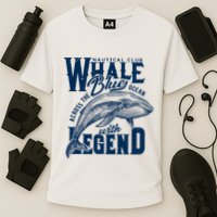 Whale Nautical Club Across The Blue Ocean With Legend Cooling Performance Crew T-Shirt
