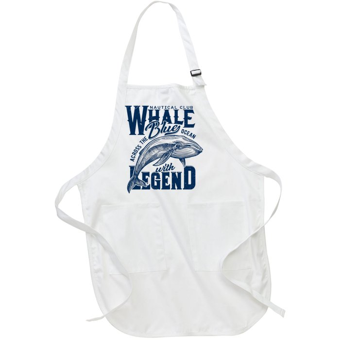 Whale Nautical Club Across The Blue Ocean With Legend Full-Length Apron With Pockets