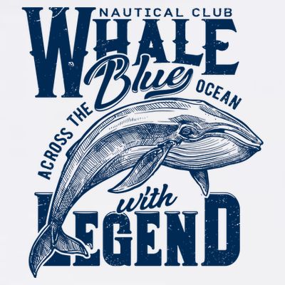 Whale Nautical Club Across The Blue Ocean With Legend T-Shirt