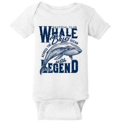 Whale Nautical Club Across The Blue Ocean With Legend Baby Bodysuit