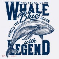 Whale Nautical Club Across The Blue Ocean With Legend Baby Bodysuit