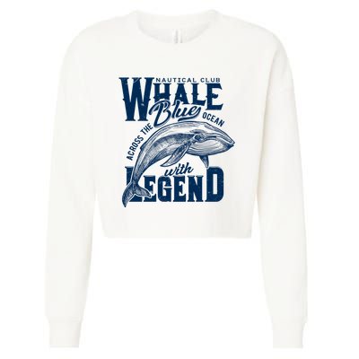 Whale Nautical Club Across The Blue Ocean With Legend Cropped Pullover Crew