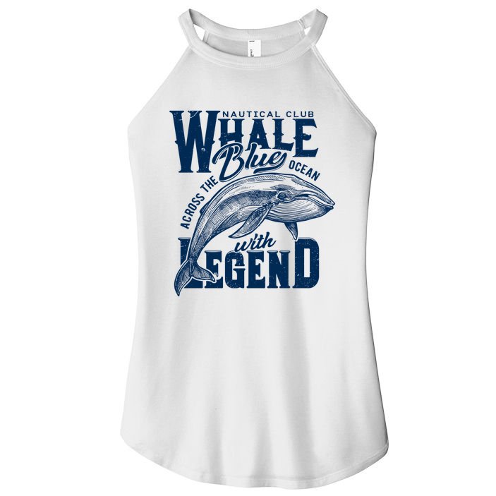 Whale Nautical Club Across The Blue Ocean With Legend Women's Perfect Tri Rocker Tank