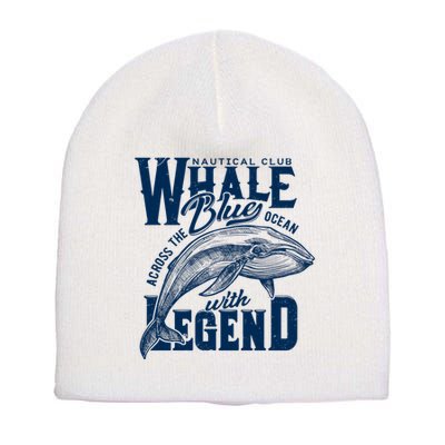 Whale Nautical Club Across The Blue Ocean With Legend Short Acrylic Beanie
