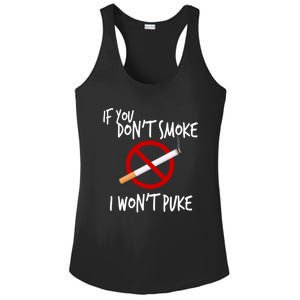 World Nogifttobacco Day If You Don't Smoke I Won't Puke Gift Ladies PosiCharge Competitor Racerback Tank