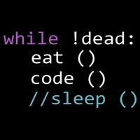 While Not Dead Eat Sleep Code Tech Hack Science Programming Cooling Performance Crew T-Shirt