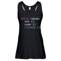 While Not Dead Eat Sleep Code Tech Hack Science Programming Ladies Essential Flowy Tank