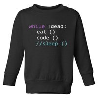 While Not Dead Eat Sleep Code Tech Hack Science Programming Toddler Sweatshirt
