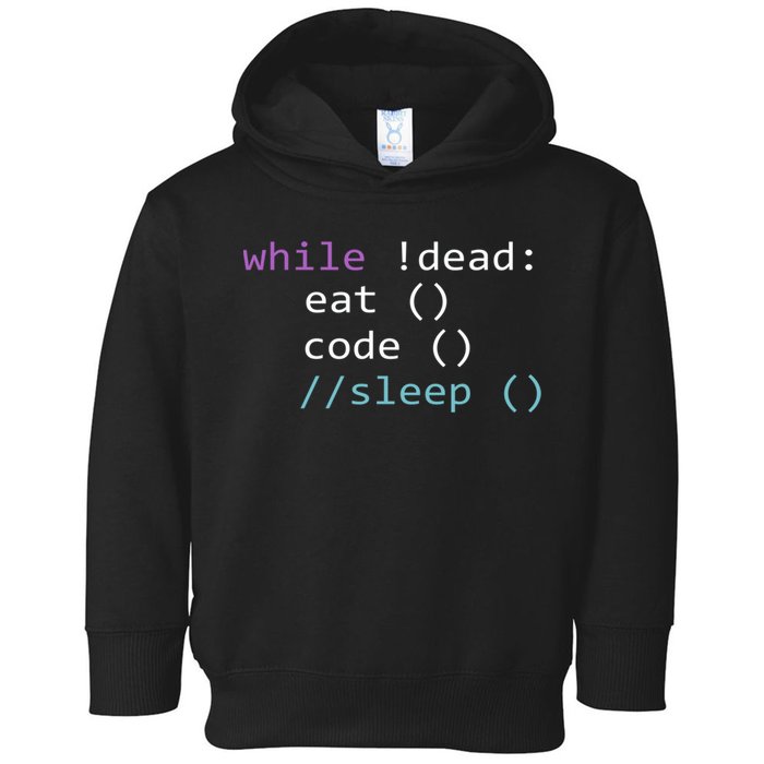While Not Dead Eat Sleep Code Tech Hack Science Programming Toddler Hoodie