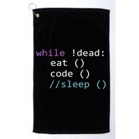 While Not Dead Eat Sleep Code Tech Hack Science Programming Golf Towel