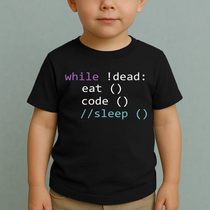 While Not Dead Eat Sleep Code Tech Hack Science Programming Toddler T-Shirt