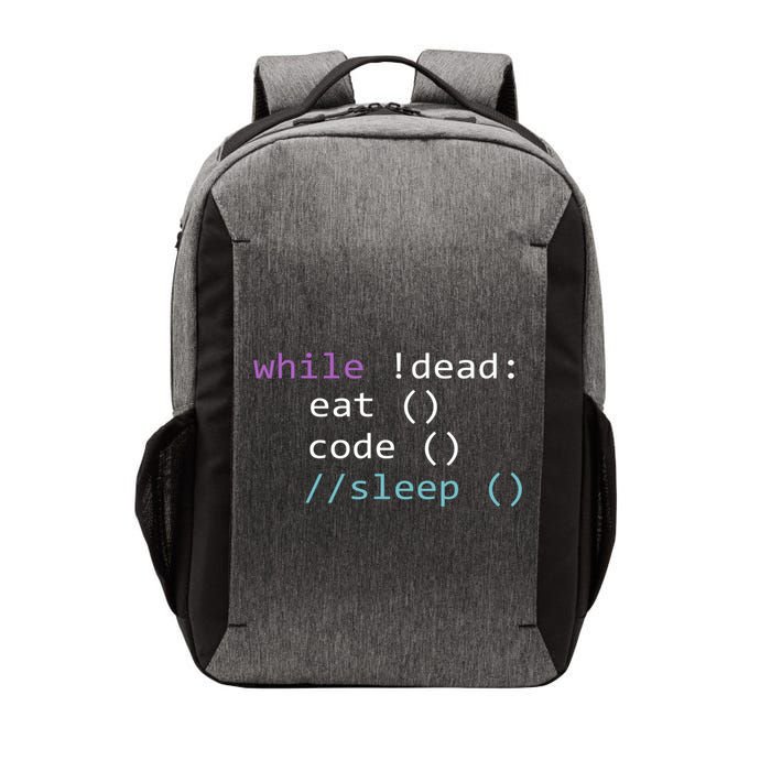 While Not Dead Eat Sleep Code Tech Hack Science Programming Vector Backpack