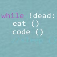While Not Dead Eat Sleep Code Tech Hack Science Programming Sueded Cloud Jersey T-Shirt