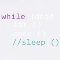 While Not Dead Eat Sleep Code Tech Hack Science Programming Garment-Dyed Sweatshirt