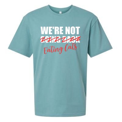 WeRe Not Eating Cats WeRe Not Going Back Kamala 2024 Sueded Cloud Jersey T-Shirt