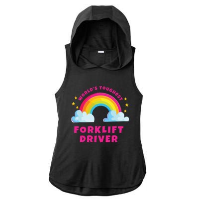 Worlds Nicest Forklift Driver Shirts Sarcastic Forklift Ladies PosiCharge Tri-Blend Wicking Draft Hoodie Tank