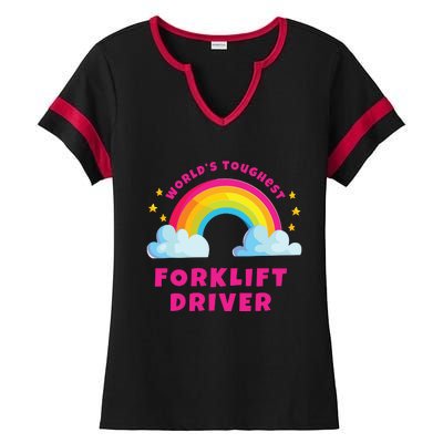 Worlds Nicest Forklift Driver Shirts Sarcastic Forklift Ladies Halftime Notch Neck Tee