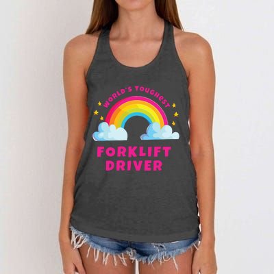 Worlds Nicest Forklift Driver Shirts Sarcastic Forklift Women's Knotted Racerback Tank