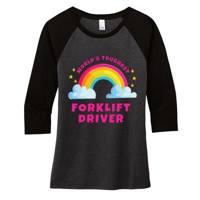 Worlds Nicest Forklift Driver Shirts Sarcastic Forklift Women's Tri-Blend 3/4-Sleeve Raglan Shirt