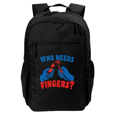 Who Needs Fingers Fireworks Funny Vintage 4th Of July Backpack