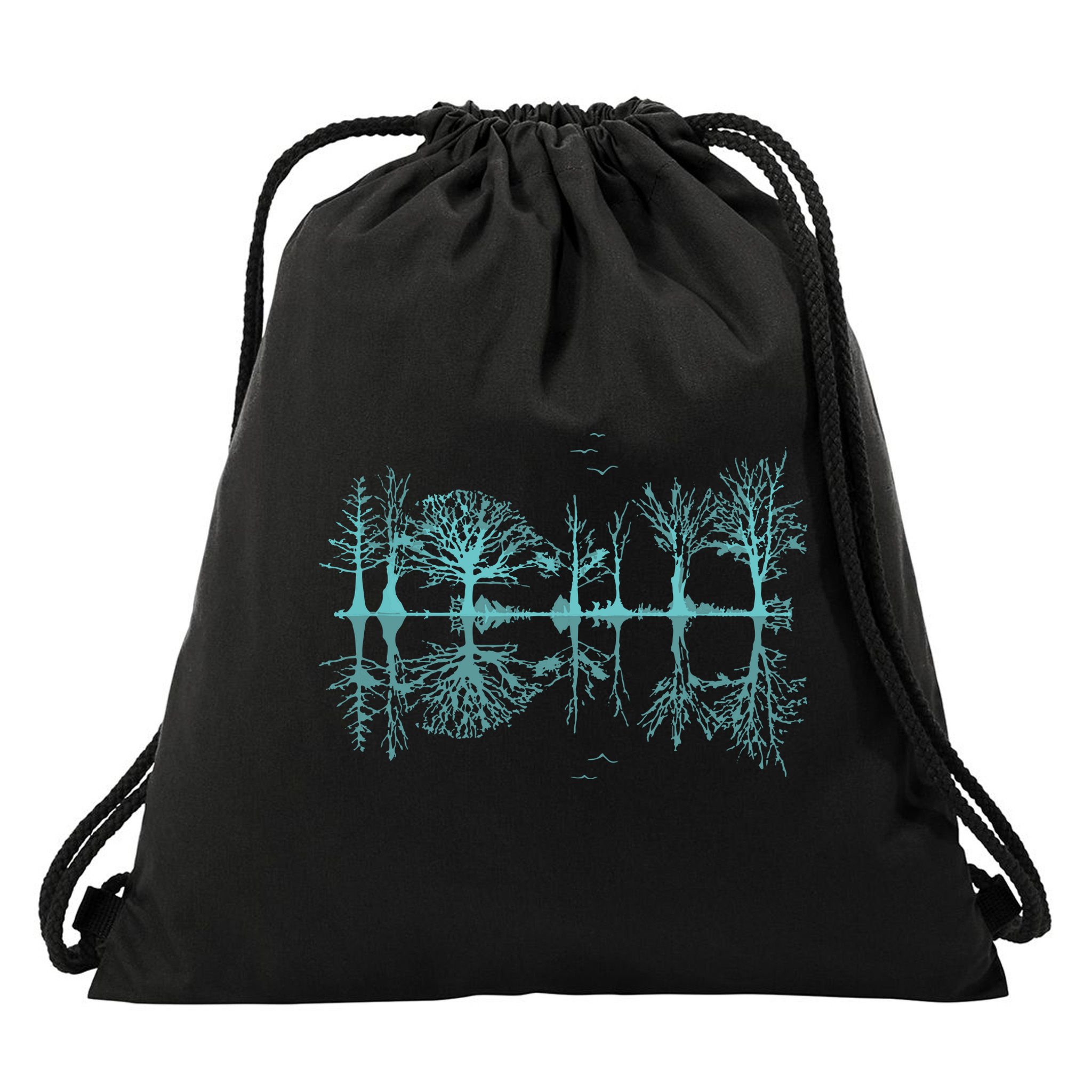 Wildlife Nature Forest Trees Reflection Outdoor Forest Drawstring Bag