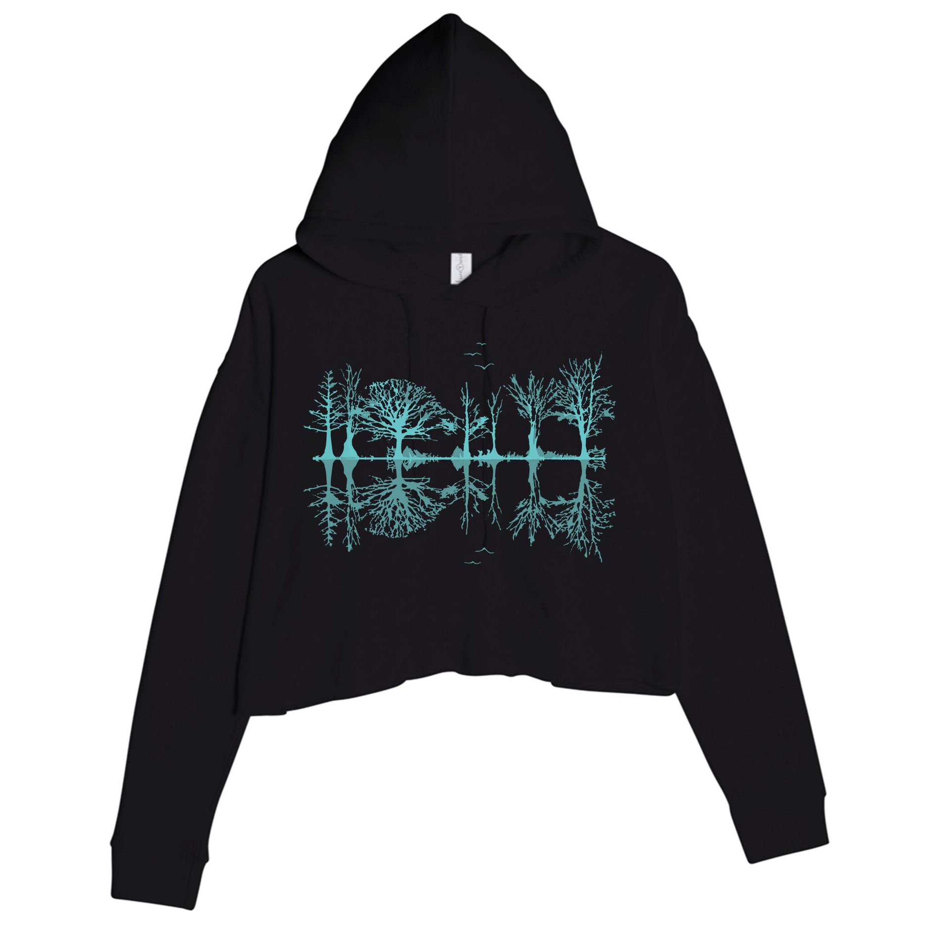Wildlife Nature Forest Trees Reflection Outdoor Forest Crop Fleece Hoodie