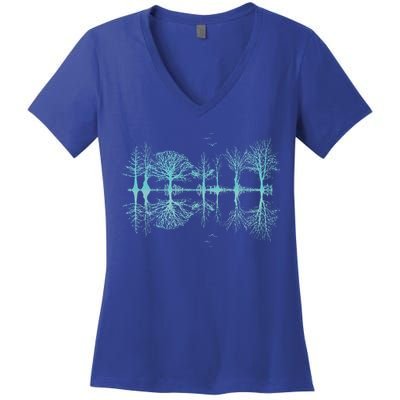 Wildlife Nature Forest Trees Reflection Outdoor Forest Women's V-Neck T-Shirt