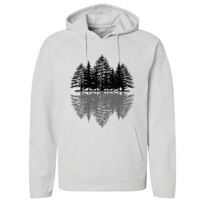 Wildlife Nature Forest Trees Reflection Outdoor Forest Performance Fleece Hoodie