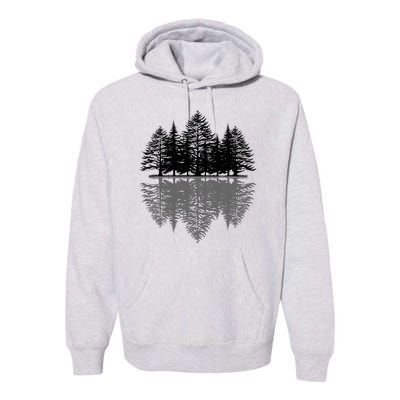 Wildlife Nature Forest Trees Reflection Outdoor Forest Premium Hoodie