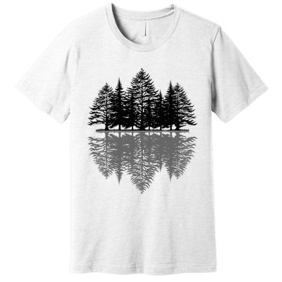 Wildlife Nature Forest Trees Reflection Outdoor Forest Premium T-Shirt