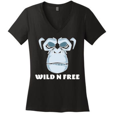 Wild N Free Monkey Women's V-Neck T-Shirt