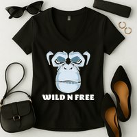 Wild N Free Monkey Women's V-Neck T-Shirt
