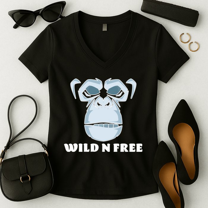 Wild N Free Monkey Women's V-Neck T-Shirt