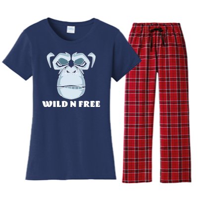 Wild N Free Monkey Women's Flannel Pajama Set