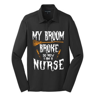 Witch Nurse Funny Saying Costume Easy Halloween Funny Gift Great Gift Silk Touch Performance Long Sleeve Polo