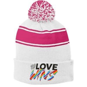 Washington Nationals Fanatics Branded Love Wins Stripe Pom Pom Beanie