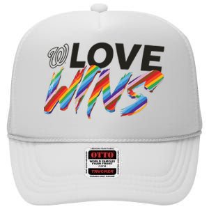 Washington Nationals Fanatics Branded Love Wins High Crown Mesh Back Trucker Hat