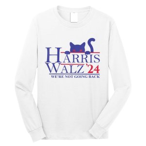 Were Not Going Back Funny Cat Lady Harris Waltz 2024 Gift Long Sleeve Shirt