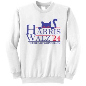 Were Not Going Back Funny Cat Lady Harris Waltz 2024 Gift Sweatshirt